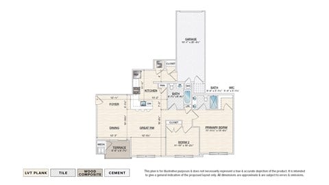 Floor plan for 2 beds, 2 baths, 1272 sqft